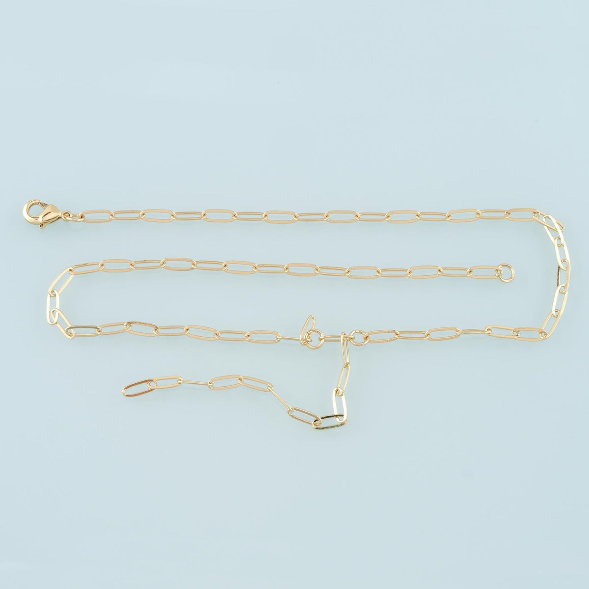 Gold Y Chain,18K Gold Filled Oval for Necklace Bracelet DIY Jewelry Making Supply