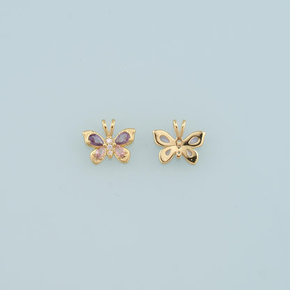 18K Gold Filled Butterfly Pendant,Dainty Butterfly Charm Bracelet Necklace for DIY Jewelry Making Supply