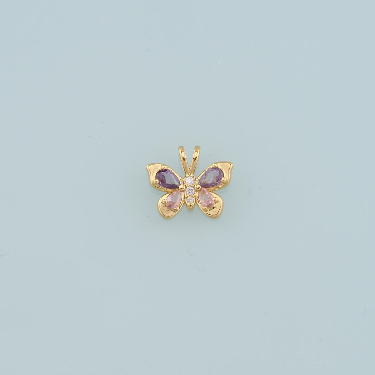 18K Gold Filled Butterfly Pendant,Dainty Butterfly Charm Bracelet Necklace for DIY Jewelry Making Supply
