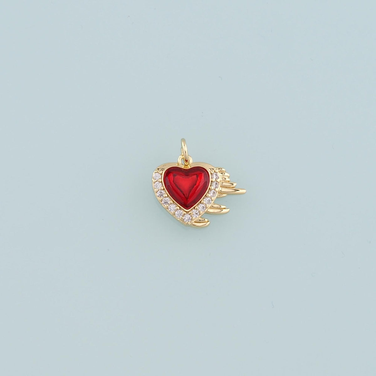 Gold Heart Charms,18K Gold Filled Heart Pendant,CZ Micro Pave Heart Charm Bracelet Necklace for DIY Jewelry Making Supply