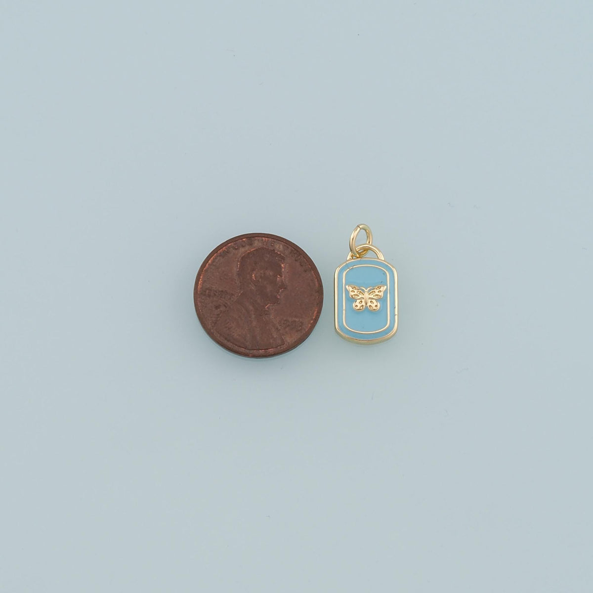 18K Gold Filled Butterfly Enamel Charm Pendant for Jewelry Making