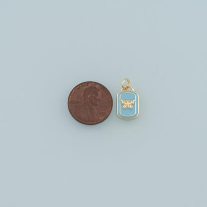 18K Gold Filled Butterfly Enamel Charm Pendant for Jewelry Making