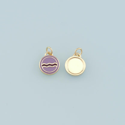 Gold Wave Charms,18K Gold Filled Wave Pendant,Enamel Wave Bracelet Necklace for DIY Jewelry Making Supply