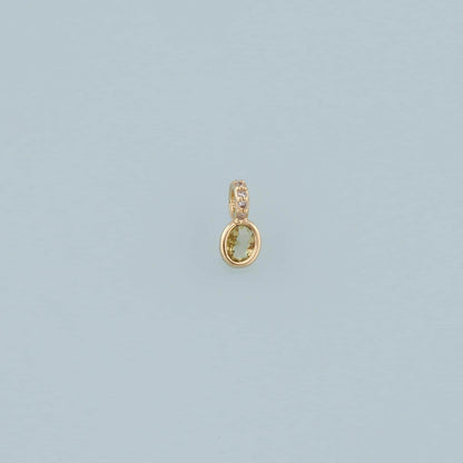 Gold Oval Crystal Charm,18K Gold Filled Tiny Crystal Pendant Bracelet Necklace for DIY Jewelry Making Supply