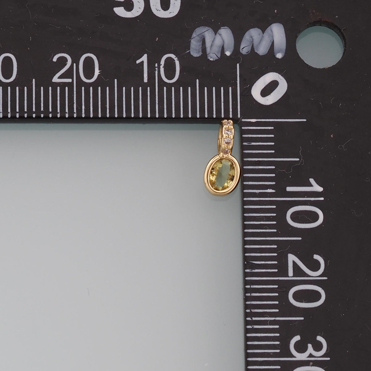 Gold Oval Crystal Charm,18K Gold Filled Tiny Crystal Pendant Bracelet Necklace for DIY Jewelry Making Supply
