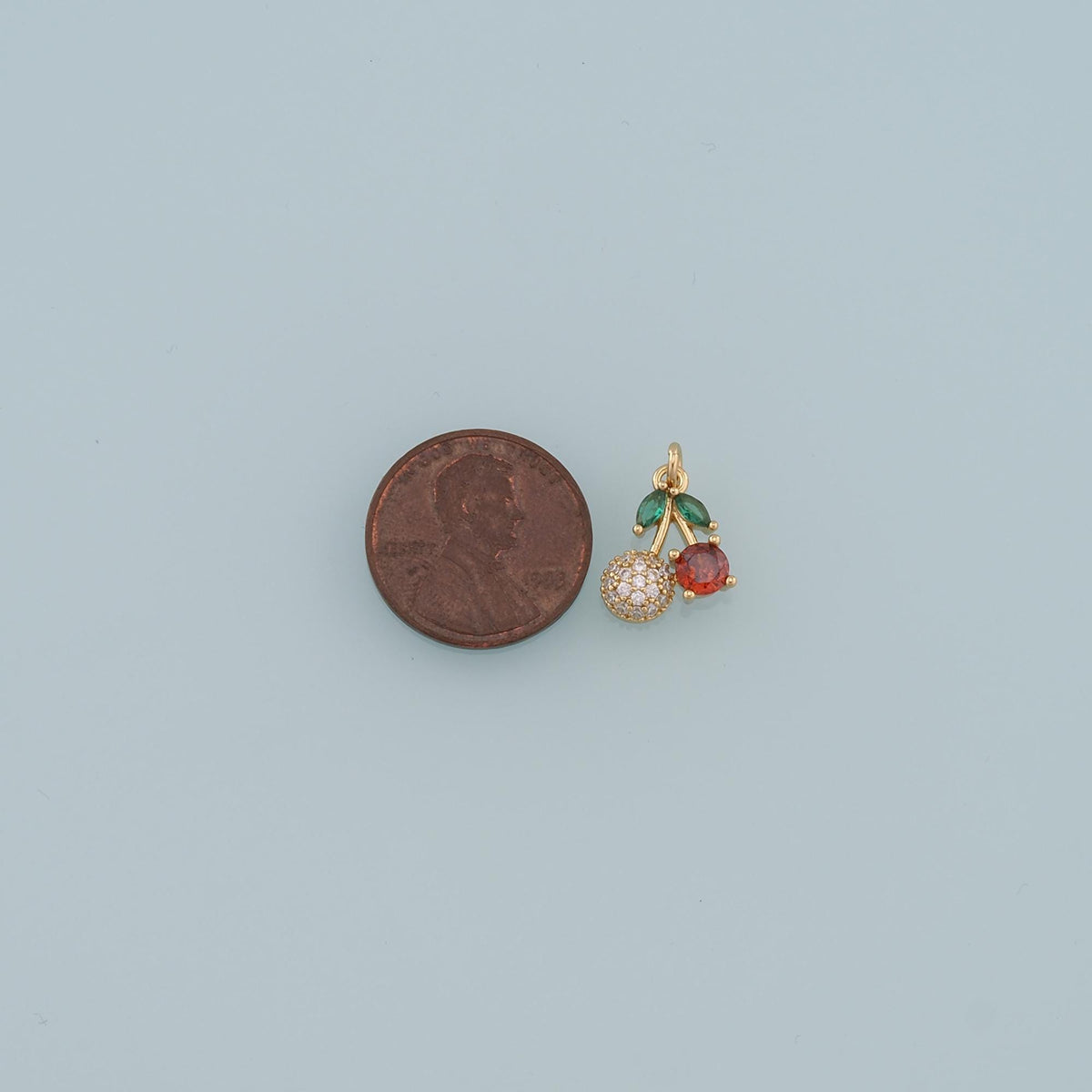 18K Gold Filled Cherry Charm Pendant for Jewelry Making