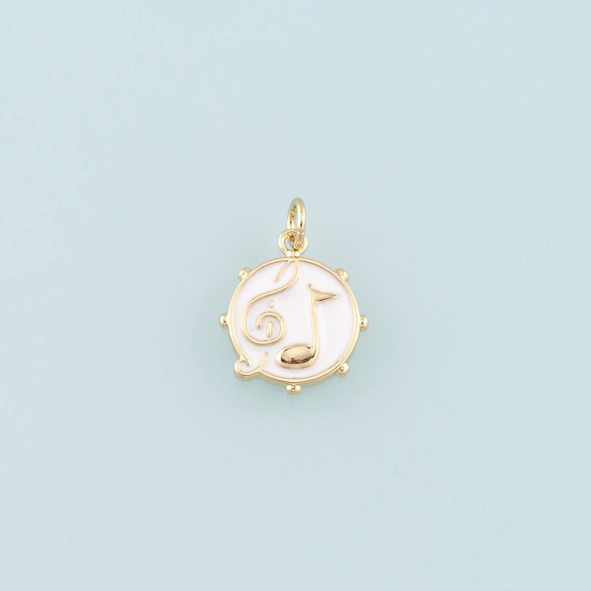 Gold Music Charms,18K Gold Filled Music Pendant,Enamel Note Charm Bracelet Necklace for DIY Jewelry Making Supply