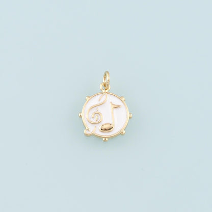 Gold Music Charms,18K Gold Filled Music Pendant,Enamel Note Charm Bracelet Necklace for DIY Jewelry Making Supply