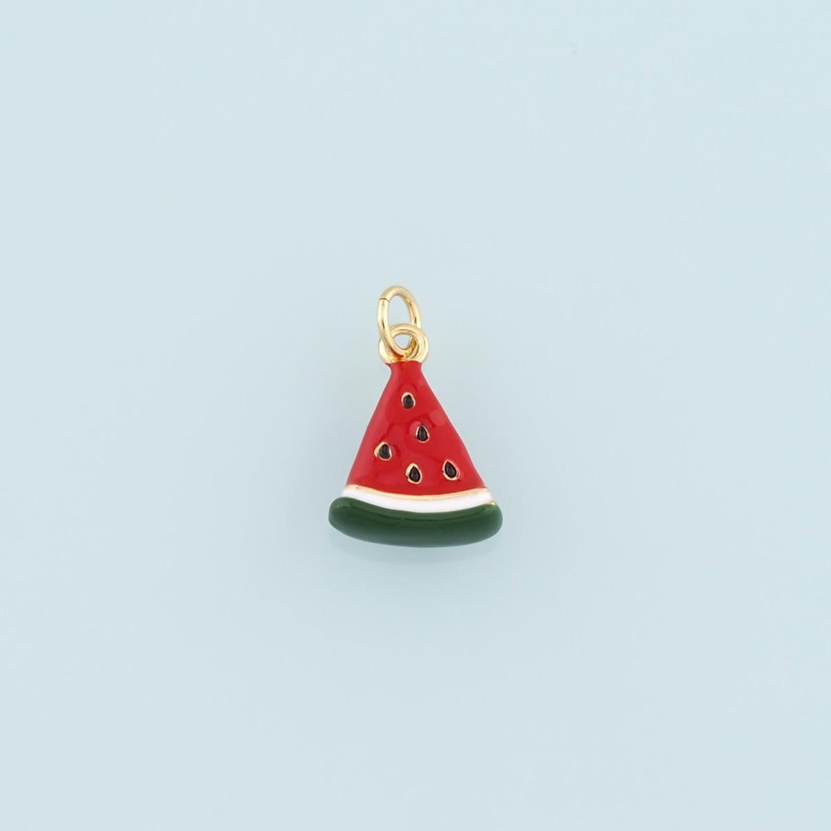 Gold Watermelon Charms,18K Gold Filled Watermelon Pendant,Enamel Fruit Charm Bracelet Necklace for DIY Jewelry Making Supply