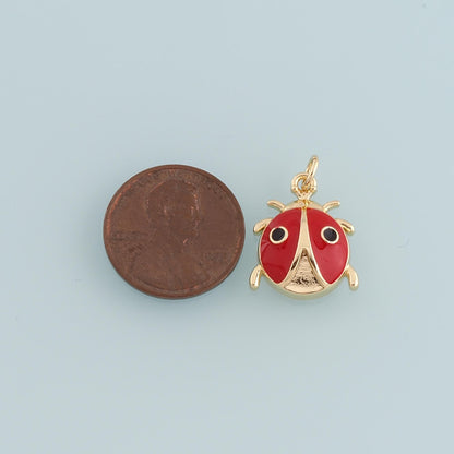 18K Gold Filled Bee Enamel Charm Pendant for Jewelry Making