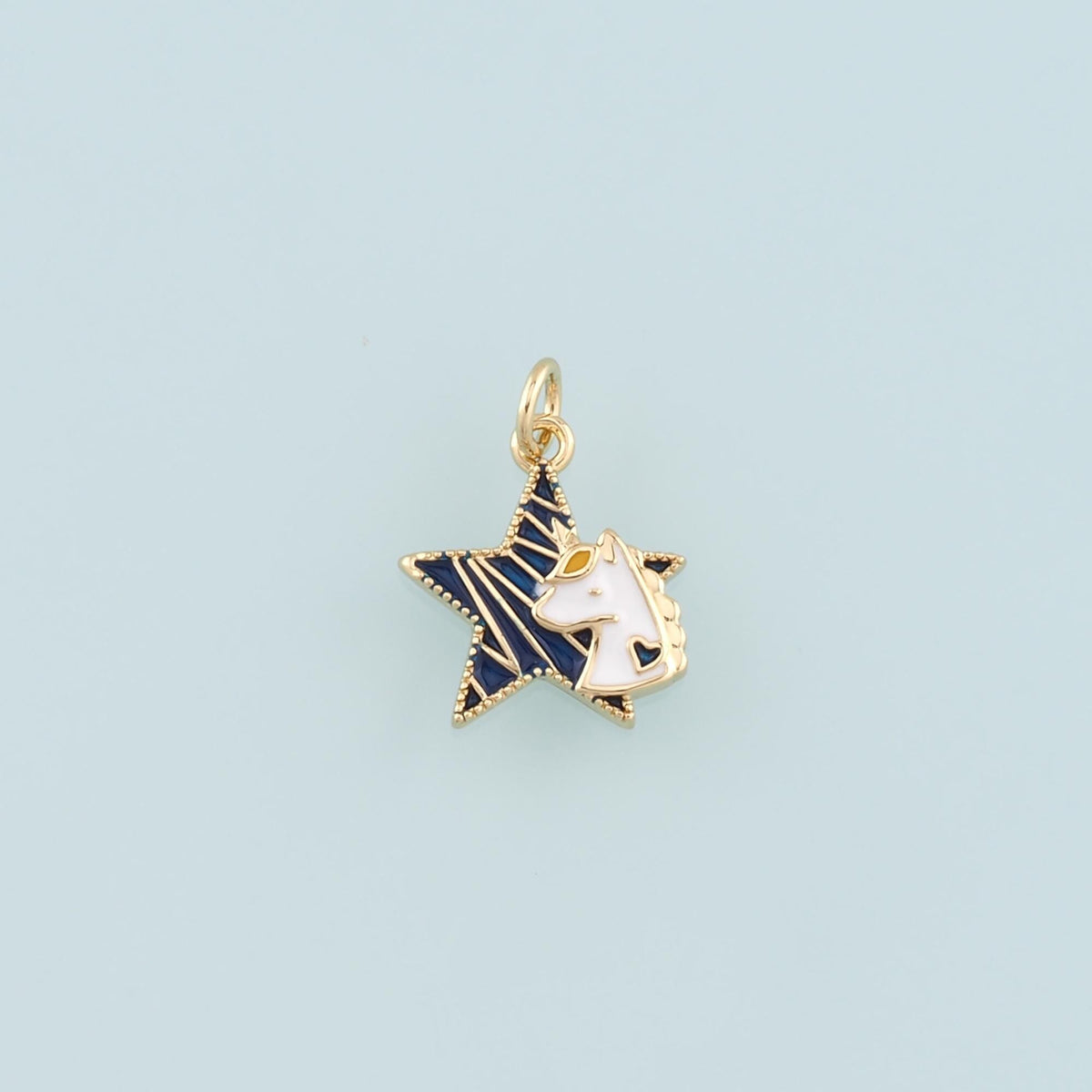 18K Gold Filled Star Enamel Charm Pendant for Jewelry Making