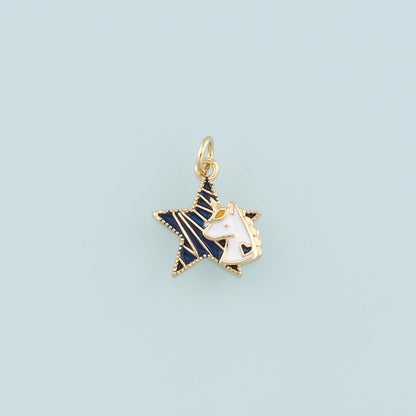 18K Gold Filled Star Enamel Charm Pendant for Jewelry Making
