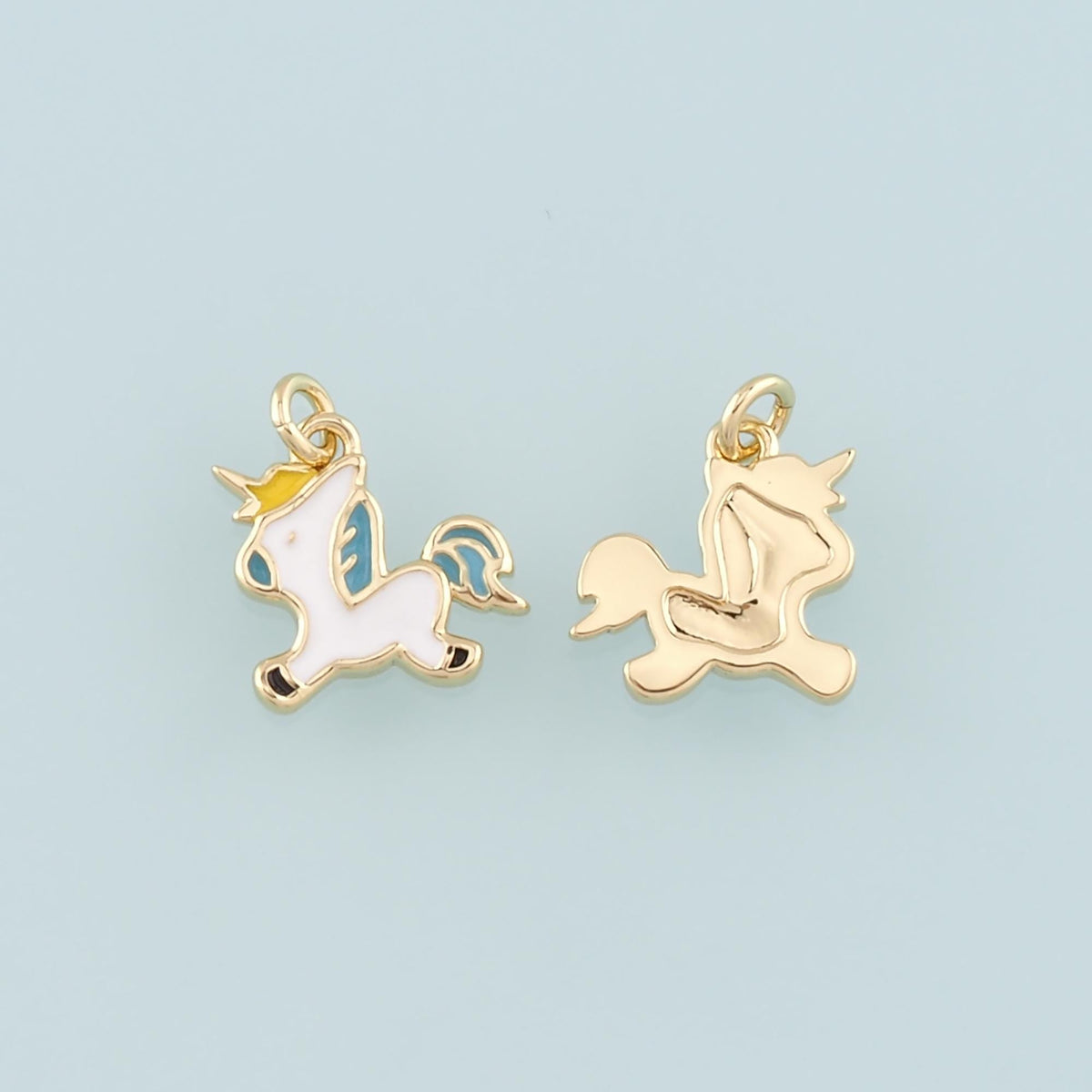 Gold Unicorn Charms,18K Gold Filled Unicorn Pendant,Enamel Unicorn Charm Bracelet Necklace for DIY Jewelry Making Supply
