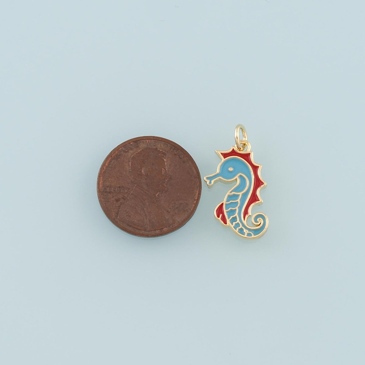 Gold Seahorse Charms,18K Gold Filled Seahorse Pendant,Enamel Seahorse Charm Bracelet Necklace for DIY Jewelry Making Supply