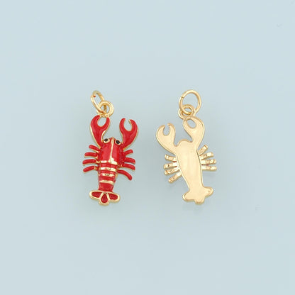 18K Gold Filled Enamel Charm Pendant for Jewelry Making
