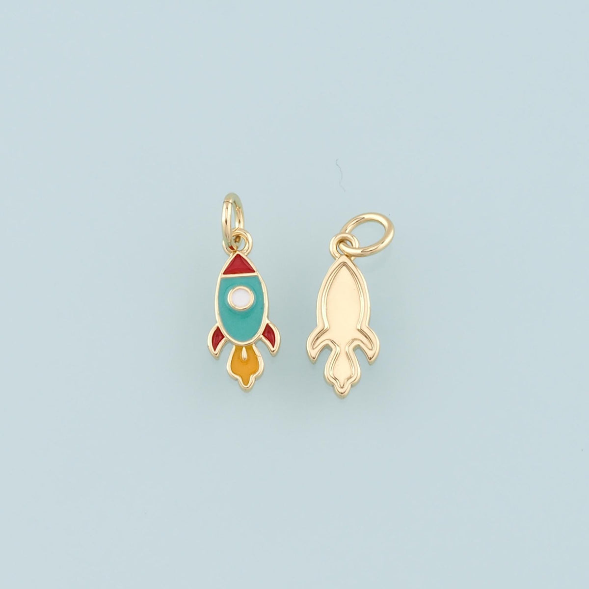 18K Gold Filled Hand Enamel Charm Pendant for Jewelry Making