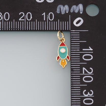 18K Gold Filled Hand Enamel Charm Pendant for Jewelry Making