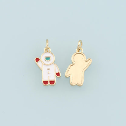 18K Gold Filled Hand Enamel Charm Pendant for Jewelry Making