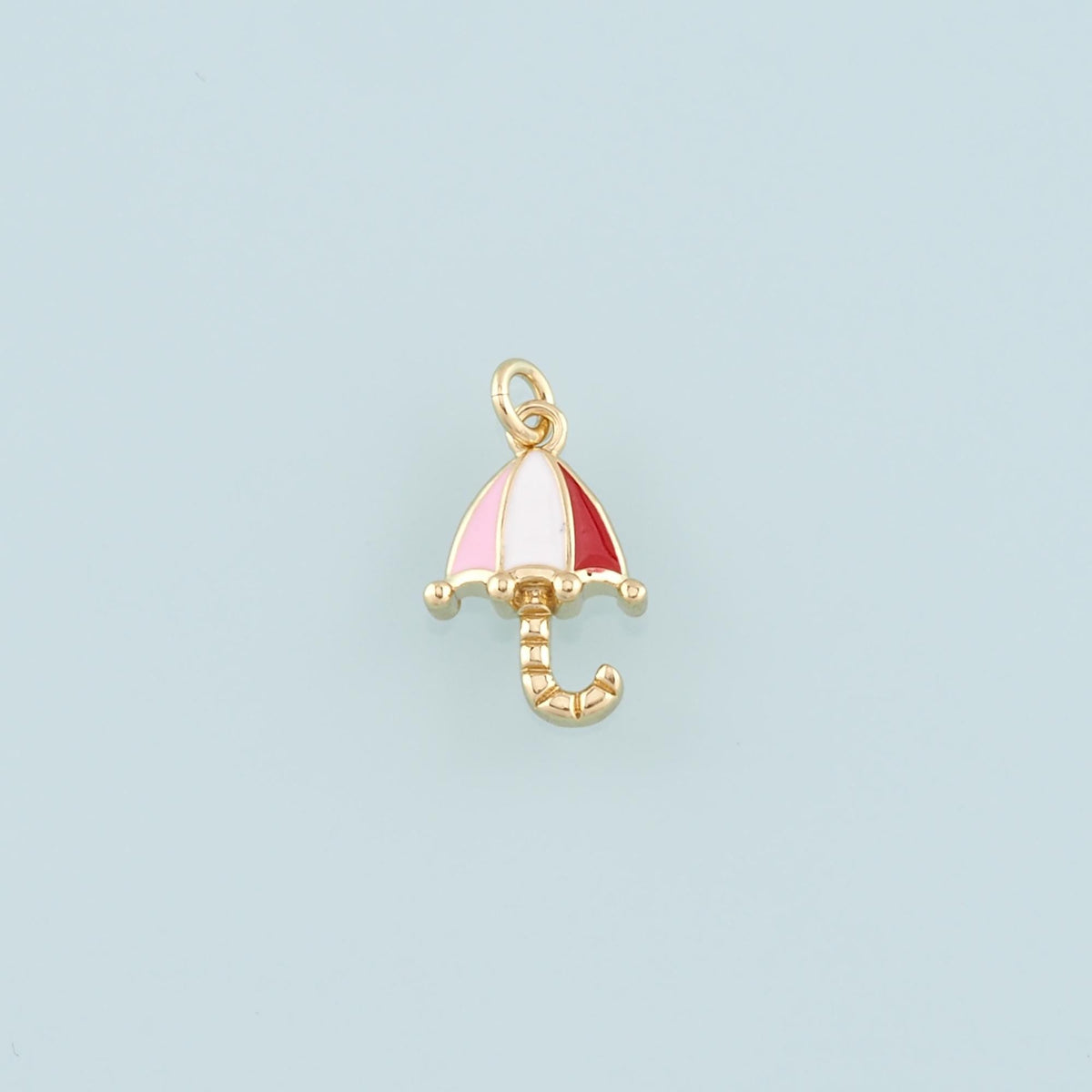 Gold Umbrella Charms,18K Gold Filled Umbrella Pendant,Enamel Charm Bracelet Necklace for DIY Jewelry Making Supply
