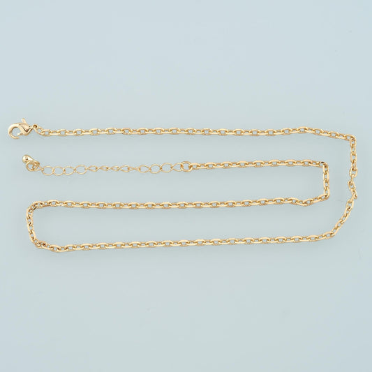 Gold Oval Chain,18K Gold Filled Oval for Necklace Bracelet DIY Jewelry Making Supply