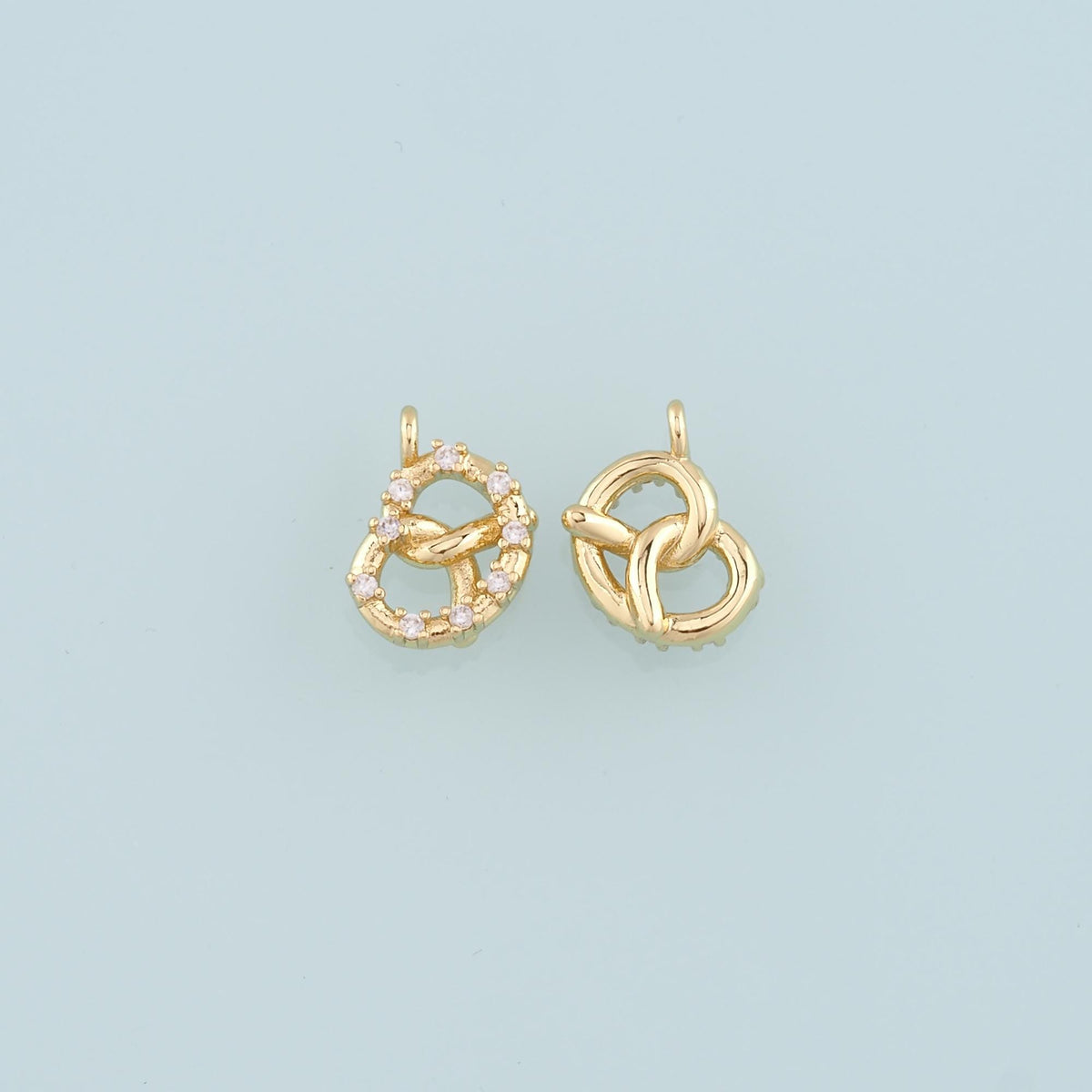 Gold Heart Charms,18K Gold Filled Heart Pendant,CZ Micro Pave Heart Charm Bracelet Necklace for DIY Jewelry Making Supply