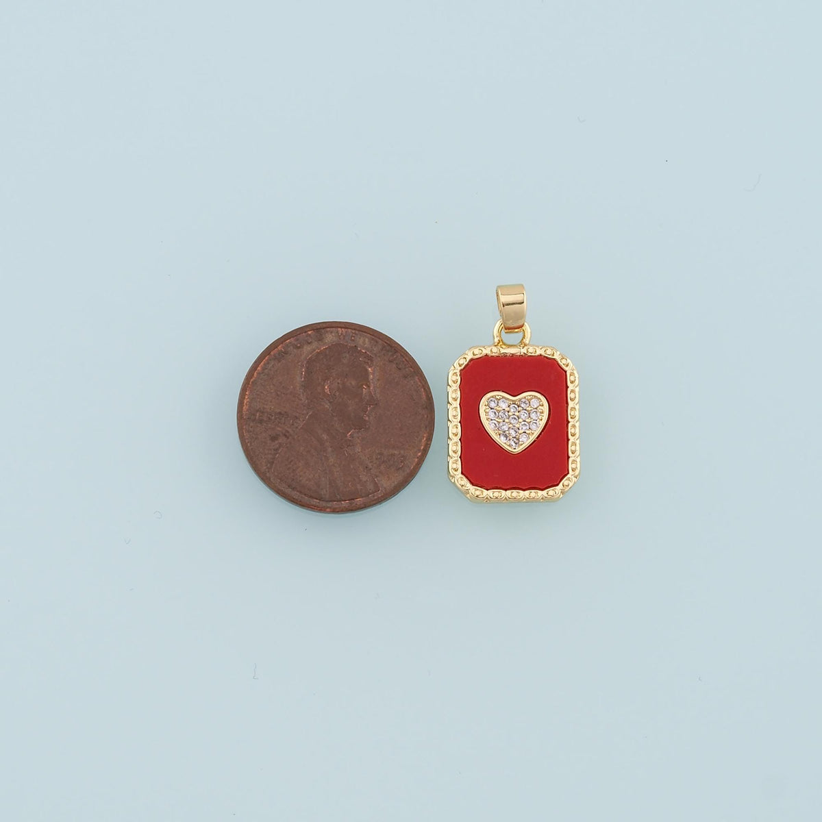 Gold Heart Charms,18K Gold Filled Shell Heart Pendant,Enamel Heart Charm Bracelet Necklace for DIY Jewelry Making Supply