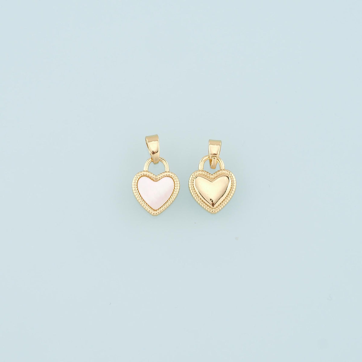 18K Gold Filled Heart Charm Pendant for Jewelry Making