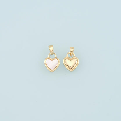 Gold Heart Charms,18K Gold Filled Shell Heart Pendant,Heart Charm Bracelet Necklace for DIY Jewelry Making Supply