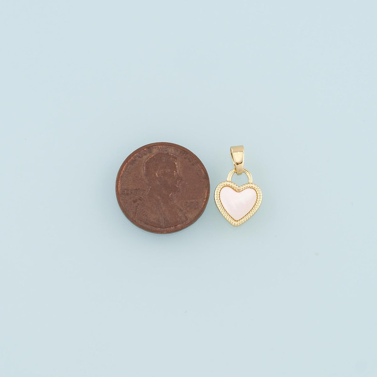 Gold Heart Charms,18K Gold Filled Shell Heart Pendant,Heart Charm Bracelet Necklace for DIY Jewelry Making Supply