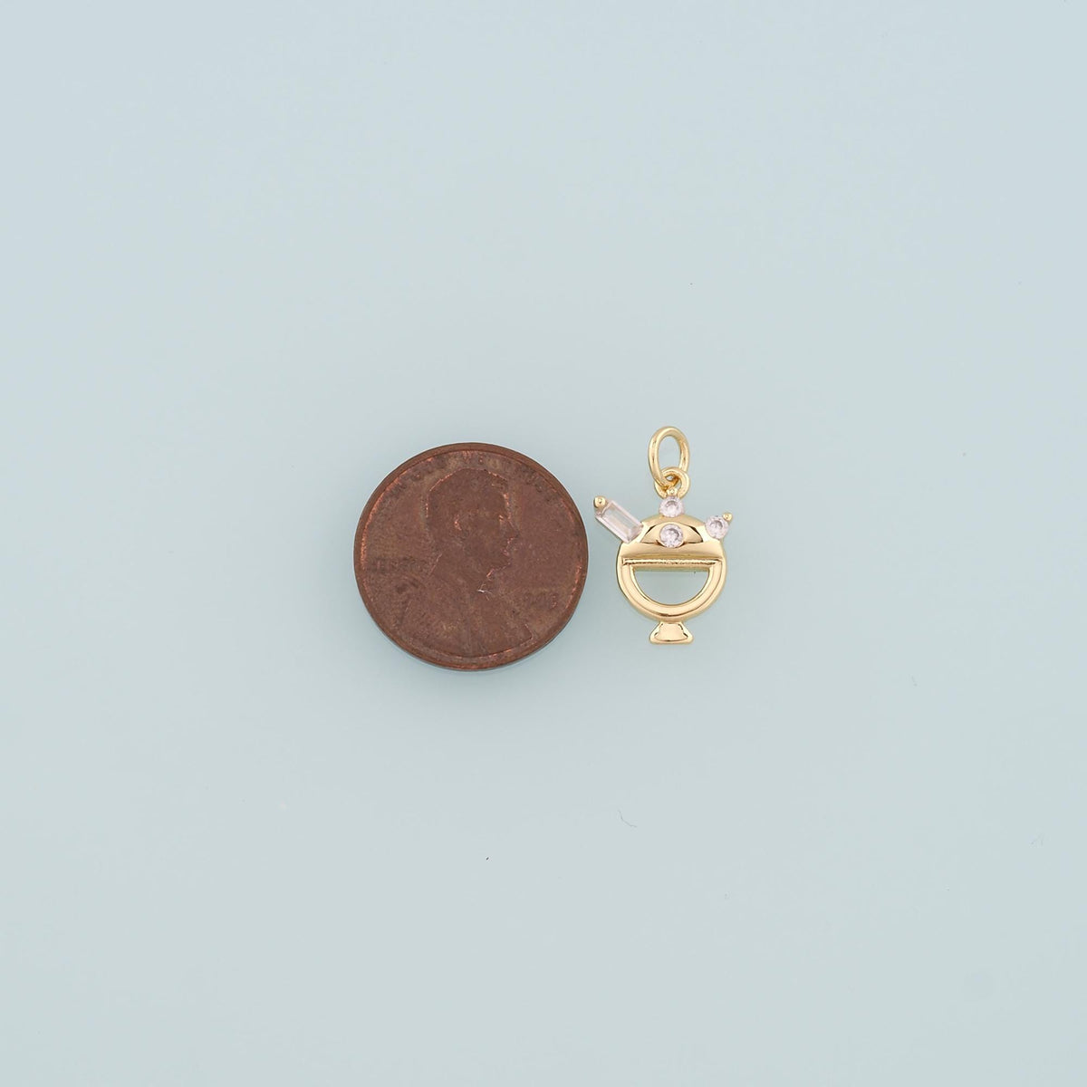 18K Gold Filled Ice Cream Pendant,CZ Micro Pave Ice Cream Charm Bracelet Necklace for DIY Jewelry Making Supply