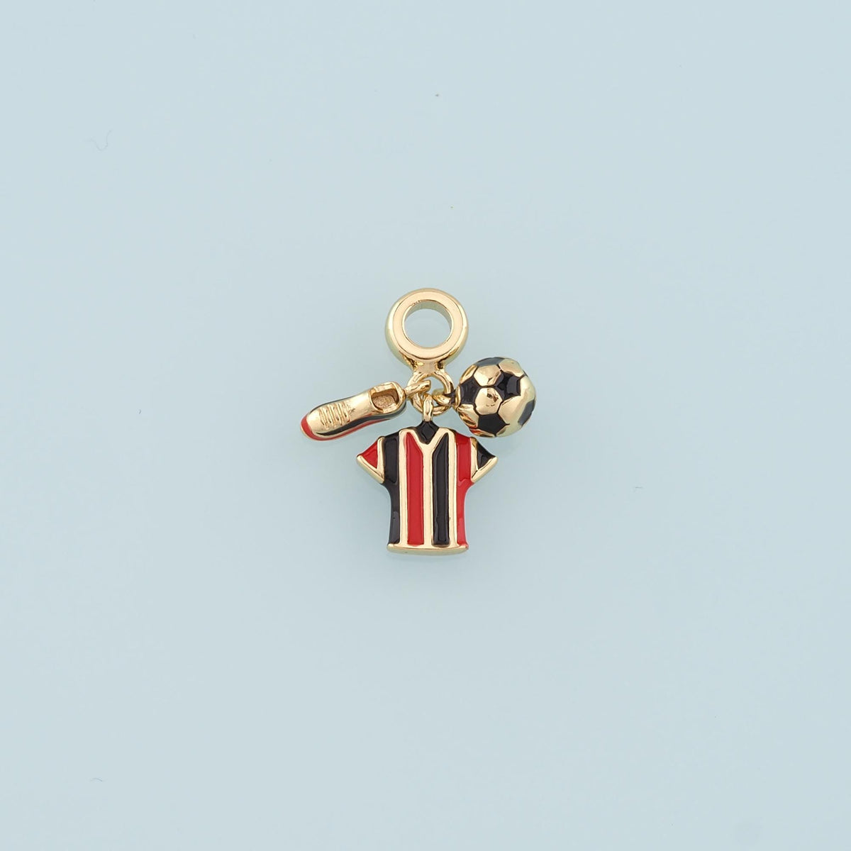 Gold Jersey Soccer Charm,18K Gold Football Pendant,Enamel Ball Sneakers Charm Bracelet Necklace for DIY Jewelry Making Supply