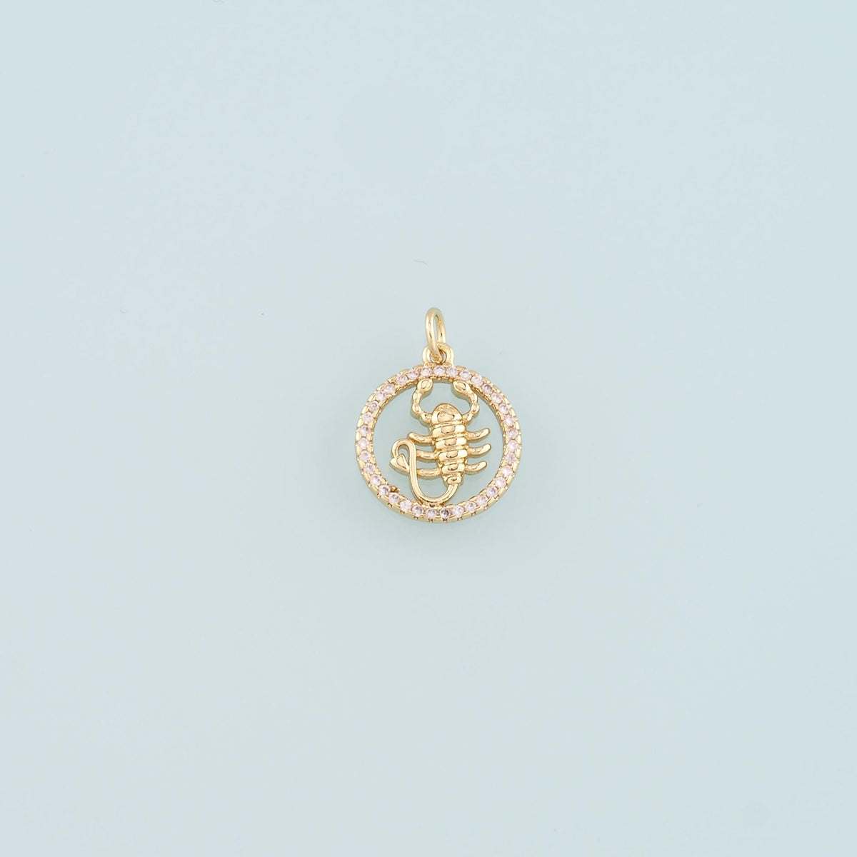 18K Gold Filled Scorpion Pendant,CZ Micro Pave Scorpio Charm Bracelet Necklace for DIY Jewelry Making Supply