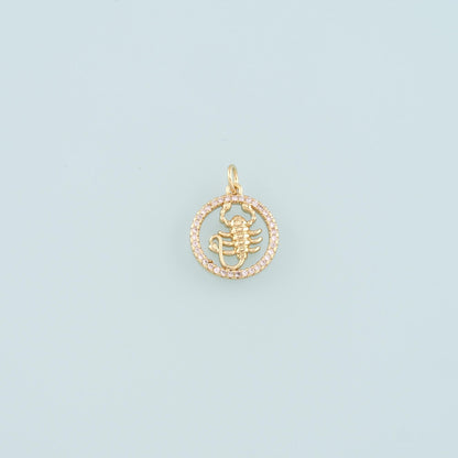 18K Gold Filled Scorpion Pendant,CZ Micro Pave Scorpio Charm Bracelet Necklace for DIY Jewelry Making Supply