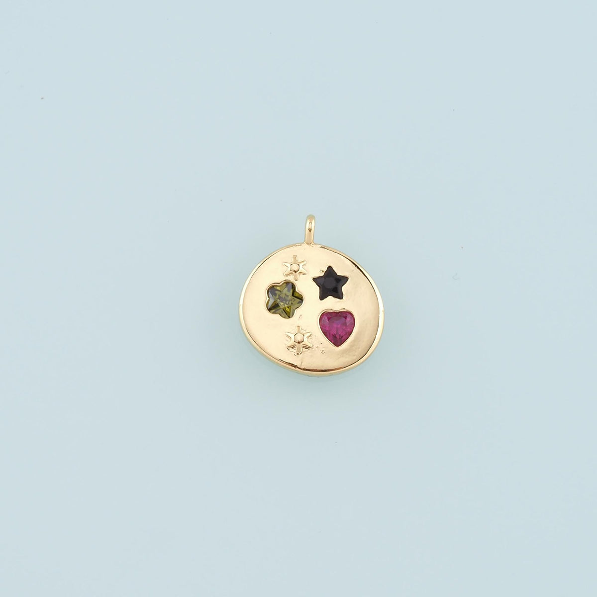 18K Gold Filled Heart CZ Charm Pendant for Jewelry Making