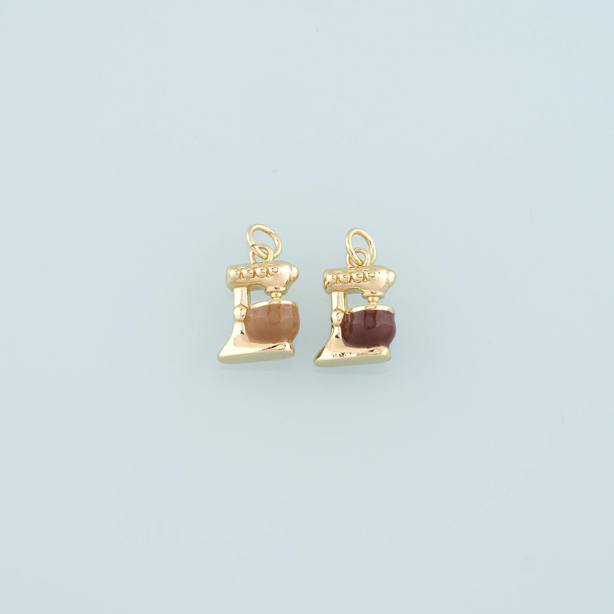 Gold Coffee Charm,18K Gold Filled Coffee Machine Pendant,Enamel Coffee Machine Charm Bracelet Necklace for DIY Jewelry Making