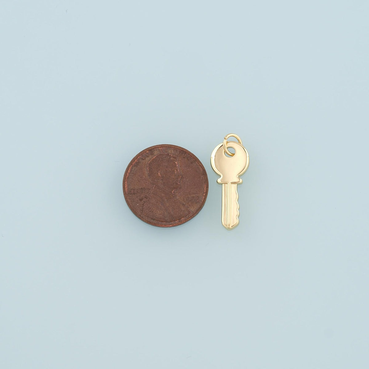 18K Gold Filled Key Charm Pendant for Jewelry Making