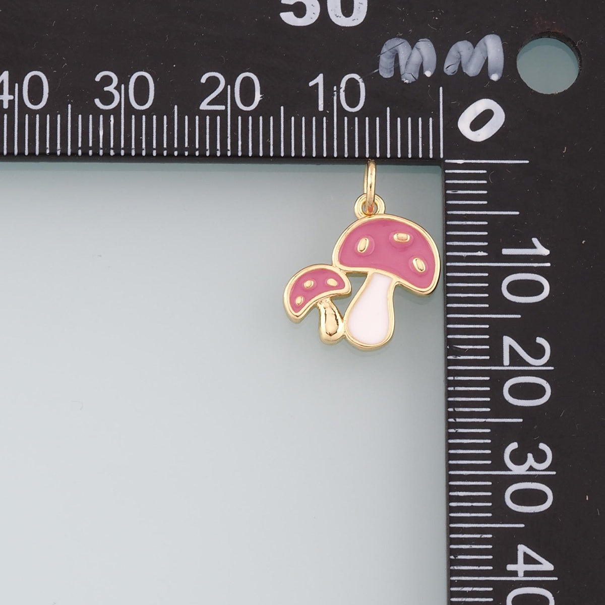 Gold Mushroom Charms,18K Gold Filled Enamel Mushroom Pendant,Kawaii Charm Bracelet Necklace for DIY Jewelry Making Supply