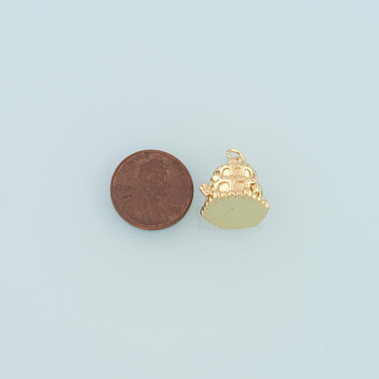 18K Gold Filled Cake Pendant,Dainty Cake Charm Bracelet Necklace for DIY Jewelry Making Supply
