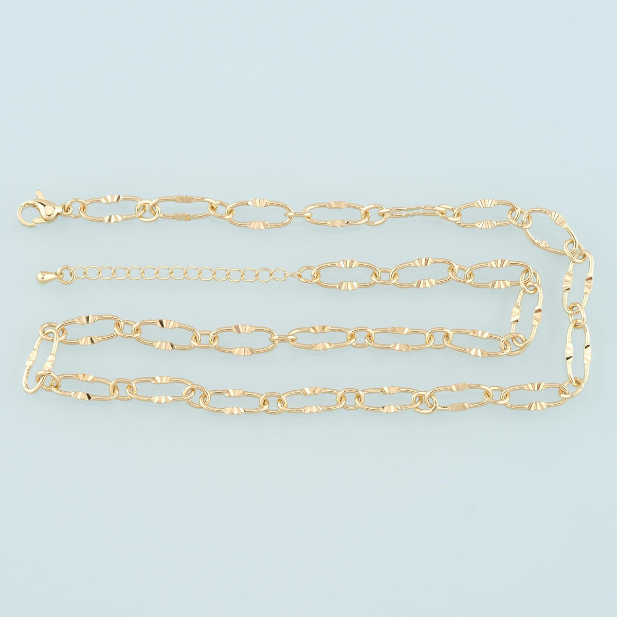 18K Gold Filled Oval Paperclip Chain 2 in for Jewelry Making