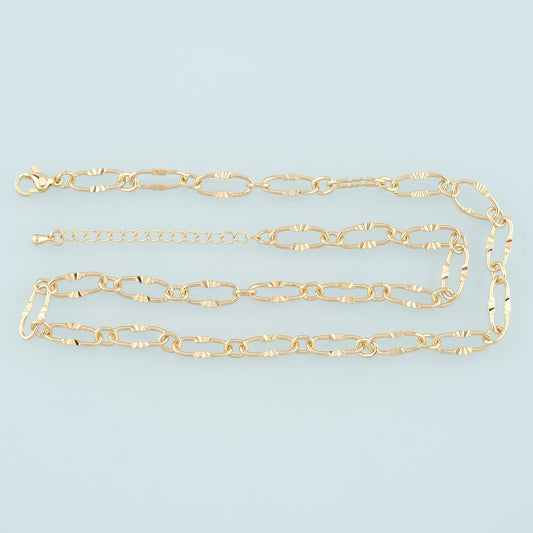 Gold Oval Chain,18K Gold Filled Paper Clip for Necklace Bracelet DIY Jewelry Making Supply