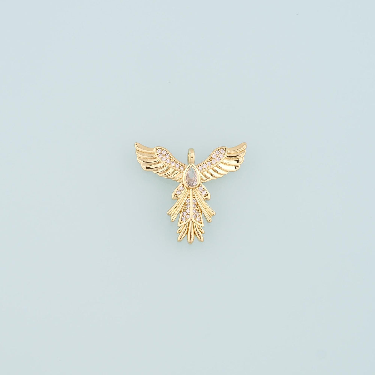 18K Gold Filled Angel Pendant,CZ Micro Pave Angel Charm Bracelet Necklace for DIY Jewelry Making Supply