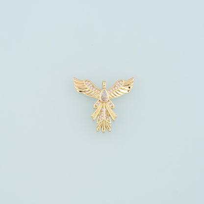 18K Gold Filled Angel Pendant,CZ Micro Pave Angel Charm Bracelet Necklace for DIY Jewelry Making Supply