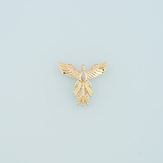 18K Gold Filled Angel Pendant,CZ Micro Pave Angel Charm Bracelet Necklace for DIY Jewelry Making Supply