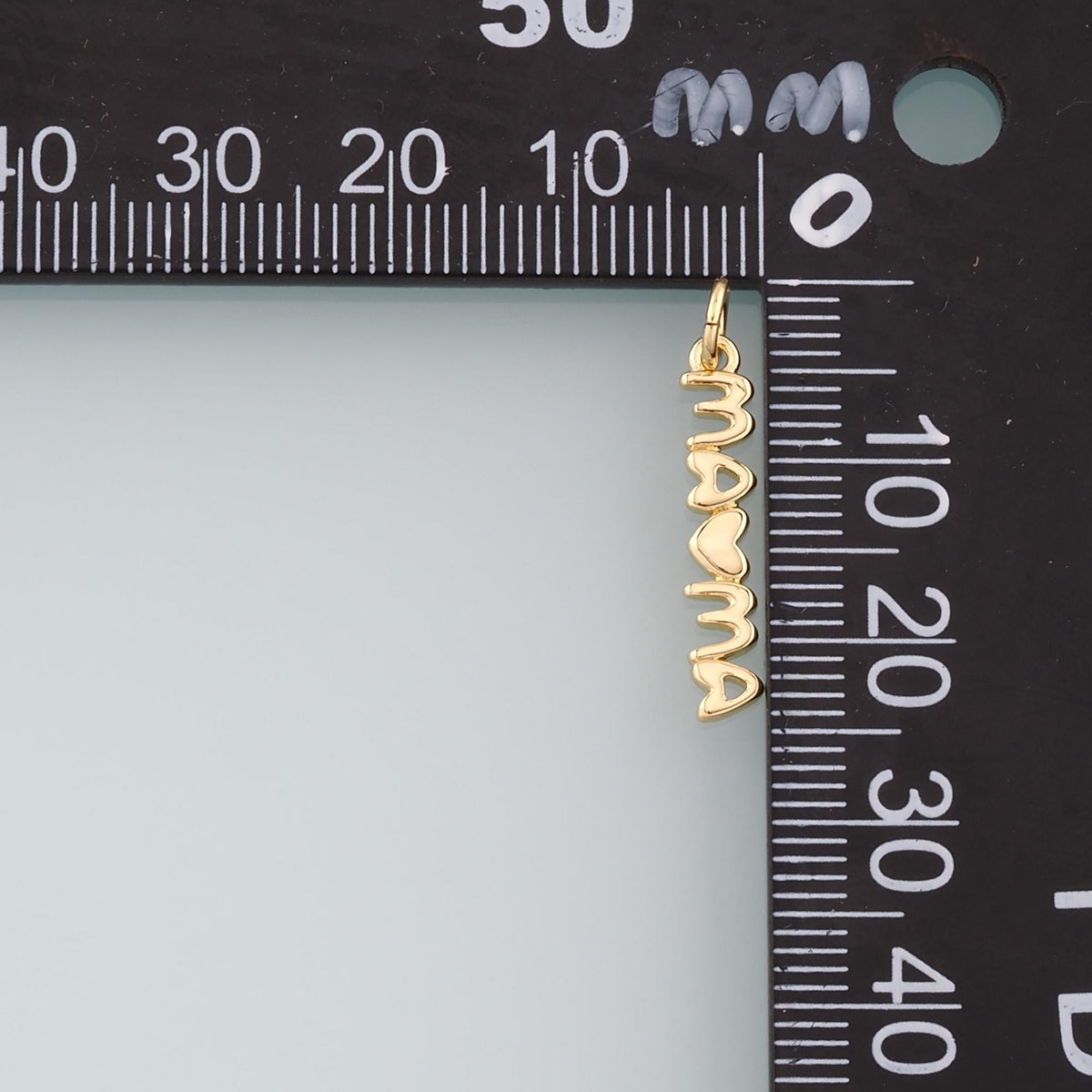 18K Gold Filled Mama Pendant,Dainty Heart Mama Charm Bracelet Necklace for DIY Jewelry Making Supply