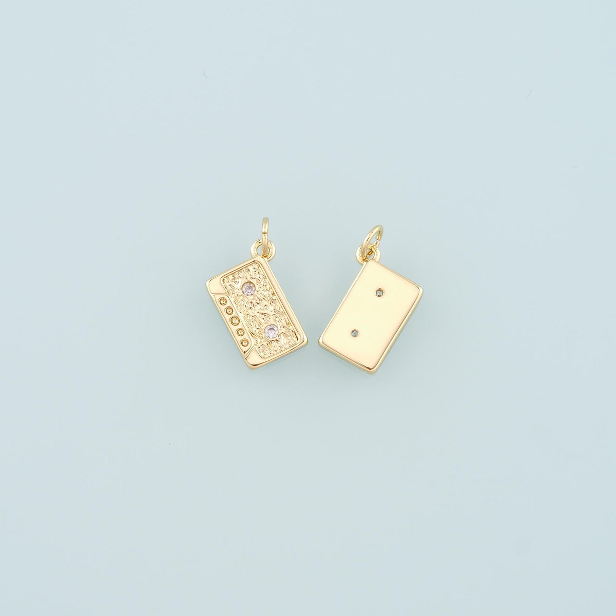 18K Gold Filled Cubic Zirconia Charm Pendant for Jewelry Making