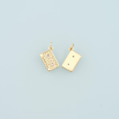 18K Gold Filled Cubic Zirconia Charm Pendant for Jewelry Making