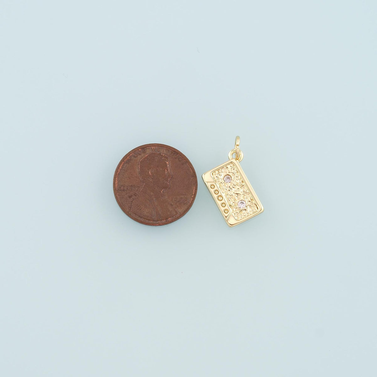 18K Gold Filled Cubic Zirconia Charm Pendant for Jewelry Making