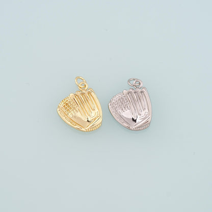 18K Gold Filled Baseball Glove Pendant,Baseball Charm Bracelet Necklace for DIY Jewelry Making Supply