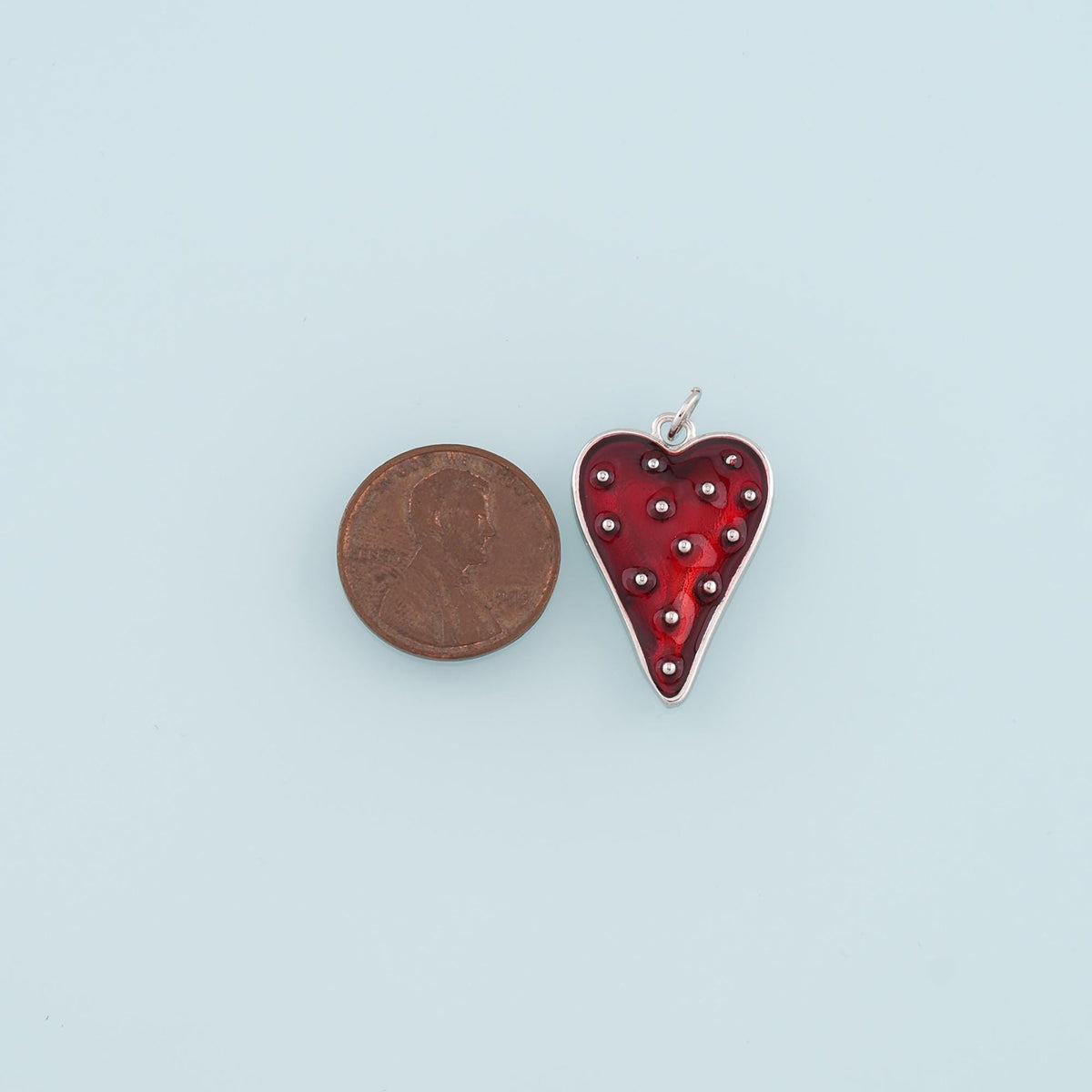 18K Gold Filled Heart Pendant,Enamel Heart Charm Bracelet Necklace for DIY Jewelry Making Supply
