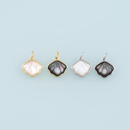 Gold Shell Charms,18K Gold Filled Conch Pendant,Dainty Conch Shell Charm Bracelet Necklace for DIY Jewelry Making Supply